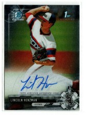 2017 Bowman Chrome Lincoln Henzman AUTO 1st CHROME WHITE SOX