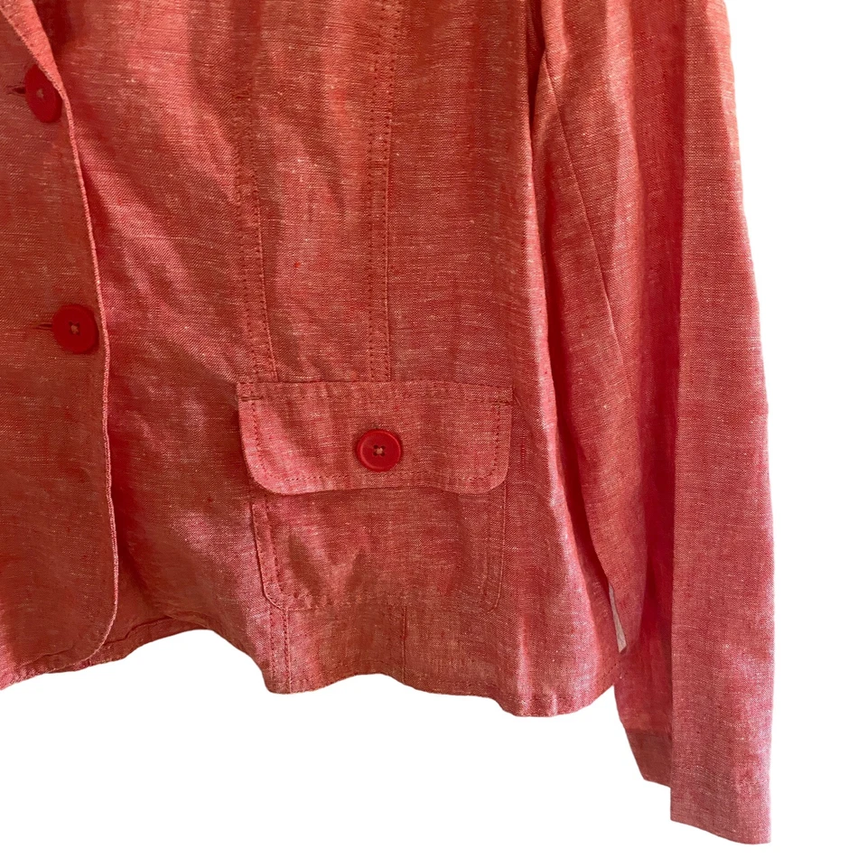 Blazer Studio Works Petite Grande Mezcla Lino 2 Botones Foto 2 de 4