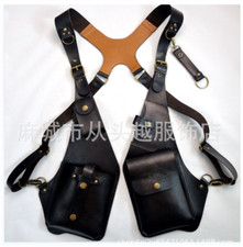 Steampunk Vintage PU Harness Bag Shoulder Double Phone Wallet Case Holster Bags