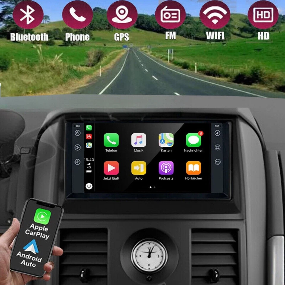 for 2011-2016 Chrysler Town & Country Apple CarPlay Android 13 Car Radio GPS SWC - Изображение 4 из 4