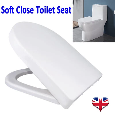 DAYPLUS Soft Close Quick Release Toilet Seat White D Shape Heavy Duty Seat Lid