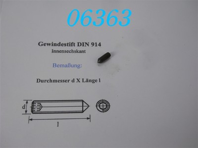 10 x GEWINDESTIFT  M 6 x 16  -DIN 914-