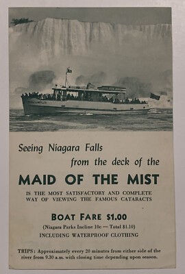 Vintage Brochure: 1950s - Maid Of The Mist - Niagara Falls Sightseeing Boat