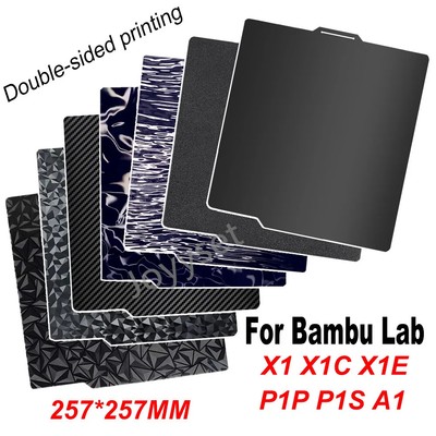 Black Build Plate For Bambu Lab P1P Spring Steel Sheet PEI Heatbed For Bambulabs