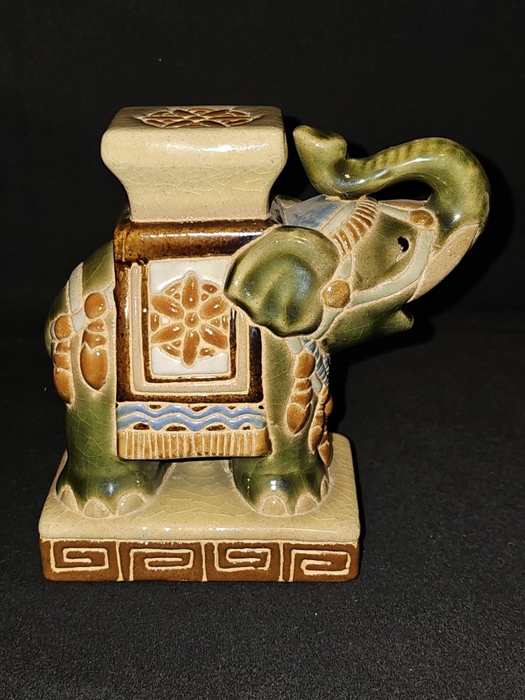 Glazed Elephant Figurine Marked Gordan Smith