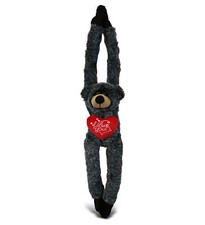 PLUSH I LOVE YOU RED HEART - SUPER SOFT PLUSH - LONG ARMS - BLACK BEAR