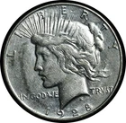 1928-S Peace Dollar Lightly Cleaned AU