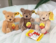 Vintage Steiff Original Teddy Bear Set 3 Miniature Complete Ids West Germany