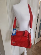 NEW Adidas Red Patent Crossbody Bag