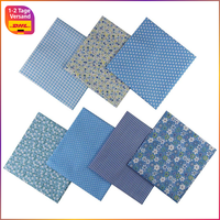 Baumwollstoff 50X50 Cm 7 StüCk Patchwork Stoffe Zum NäHen Quilten DIY Blau