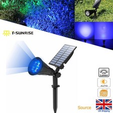 Outdoor LED Solar Powered Light Garden Path Patio Yard Landscape Stake Lamp Blue