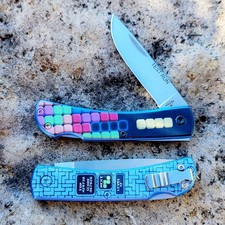 BEAR & SON CUTLERY USA TETRIS BLOCK VIDEO GAME TEST RUN SMALL FARMHAND KNIFE