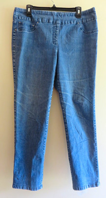 Ruby Rd. Women's Plus Size 18 Straight Leg Light Wash Stretch Jeans 5-Pocket