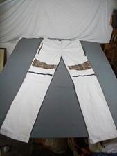 Vintage AMIRI White Relaxed Fit Jeans Men s 42x33 Printed Panel Zipper Detail