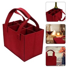 6 Bottle Christmas Tote Storage Bag Portable Wine Basket Handbag Wine Gift with