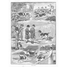 FOX HUNTING Kennel Hopes - Scenes with the Hounds - Antique Print 1891