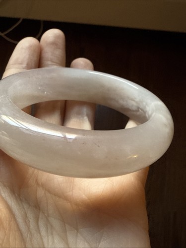 純天然內蒙古捨太翠 Untreated Gemstone Bangle 54 Mm Dusty Pink Wedding Dress - Picture 10 of 18
