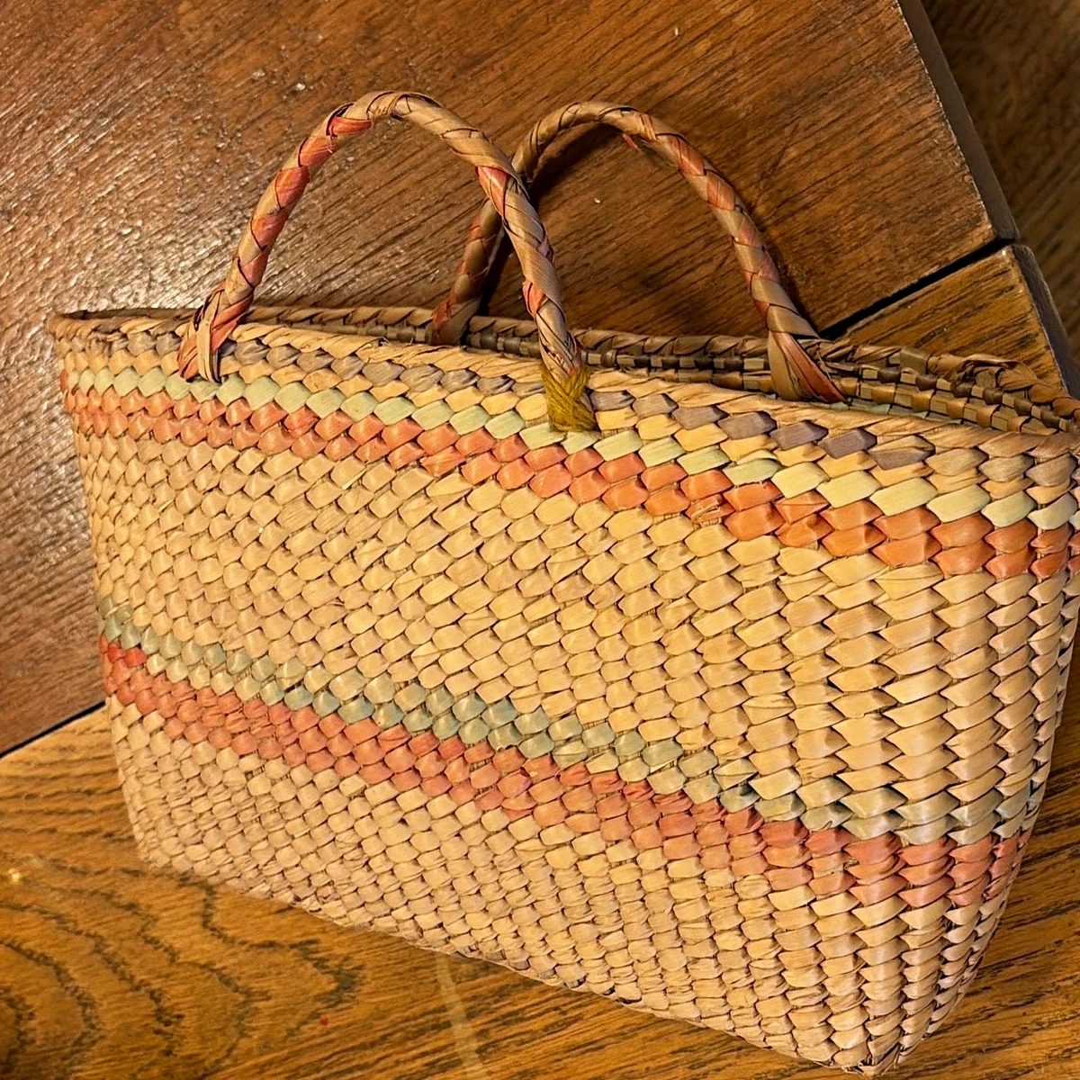 Vintage Wicker Basket Purse In Collectible Baskets for sale | eBay