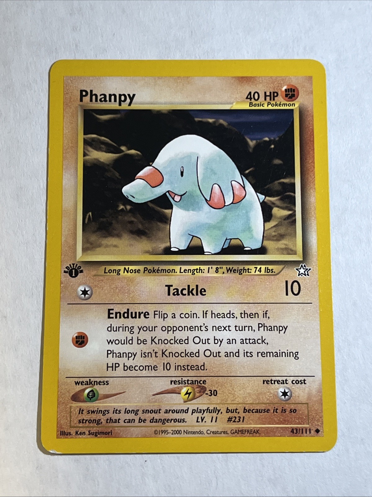 Phanpy Neo Genesis 1st Edition 43/111 Pokemon