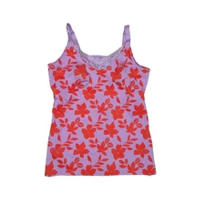 Ruby Ribbon Diva Lace Cami Tank Top Red Hibiscus Shaping Shapewear Purple Shirt