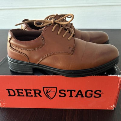 Deer Stags Kids Blazing Oxford Big Boys Shoes Size 1.5 M, Brown Luggage Nice!