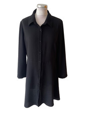ZARA WOMAN BLACK BUTTONED FRONT A-LINE 3/4 SLEEVE DRESS SIZE XL