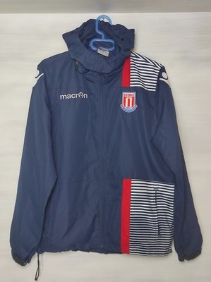 STOKE CITY FC 2017-18 TRAINING TRACK TOP JACKET MACRON ENGLAND SOCCER SIZE S