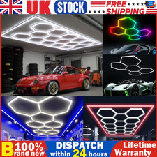 5/14 Hexagon LED Lighting Detailing Garage Workshop Retail Car Showroom RGB