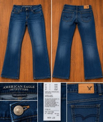 American Eagle Outfitters Super Super Stretch Dark Wash Bootcut Jeans 0 Short