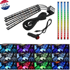 4x Rgb Led Car Interior Floor Atmosphere Light Strip Bluetooth Phone App Control