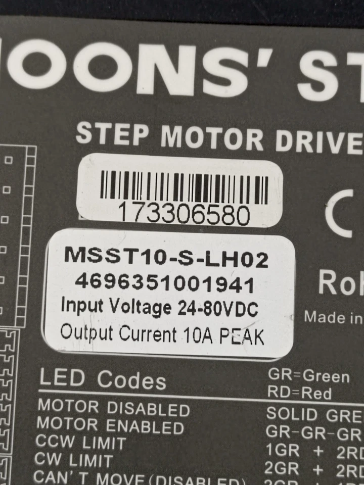 Moon's ST MSST10-S-LH02 Step Motor Driver 24-80VDC 10A PEAK FedEx DHL Express  - Image 3 of 4