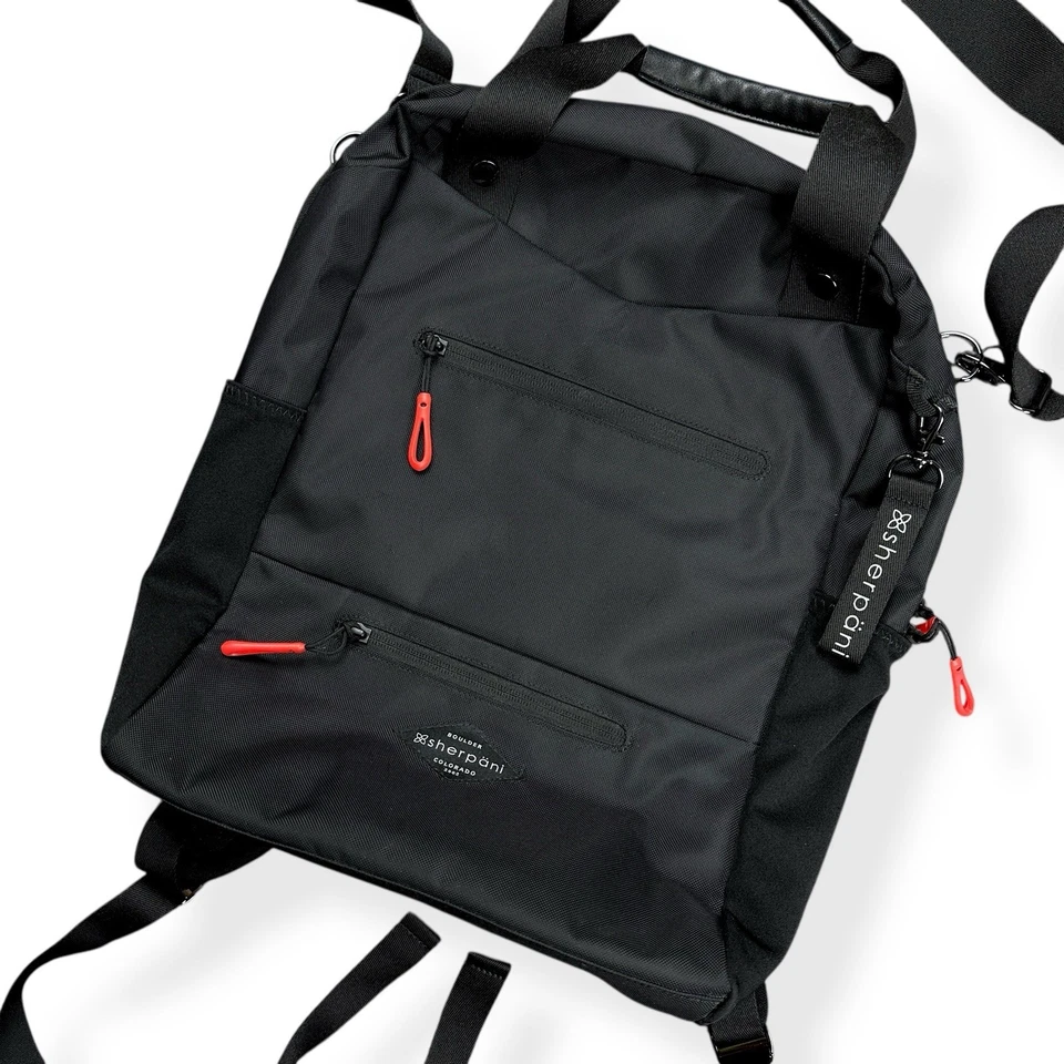 NEW SHERPANI Women's Camden Convertible Backpack Crossbody Travel Bag Black - Image 4 of 4