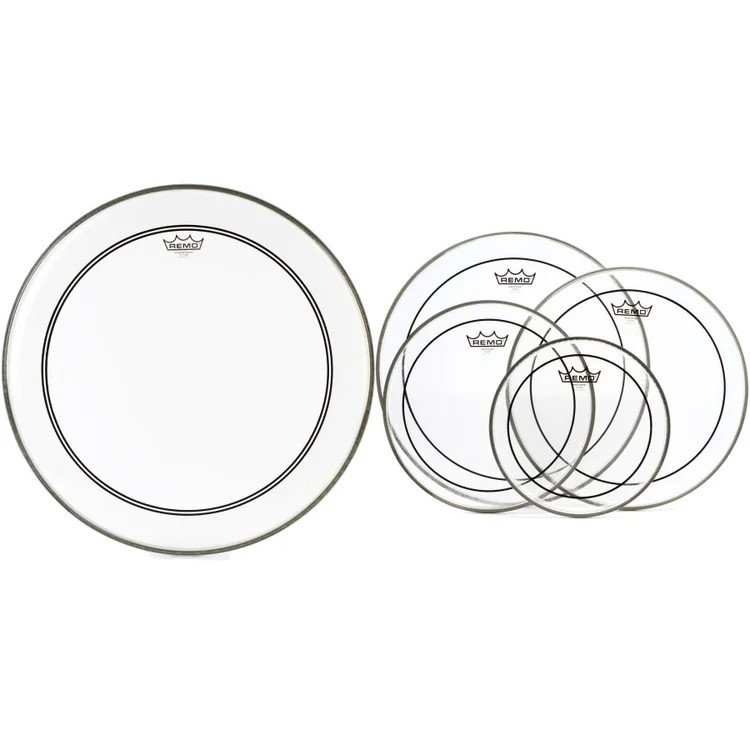 Remo Pinstripe Clear 5-piece Tom Drumhead Bundle w Powerstroke P3 17790₽