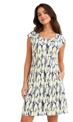 Damen Etuikleid mit auffälligem Muster Baumwoll-Kleid ärmellos Grün - Schwarz 36 - Bild 1 von 2