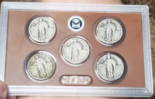 Lot Of 5 Standing Liberty Quarters 90% Silver 1926-1930 all Readable Dates.