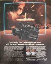 1988 Panasonic Omni Movie Camcorder Vintage Ad One Candle