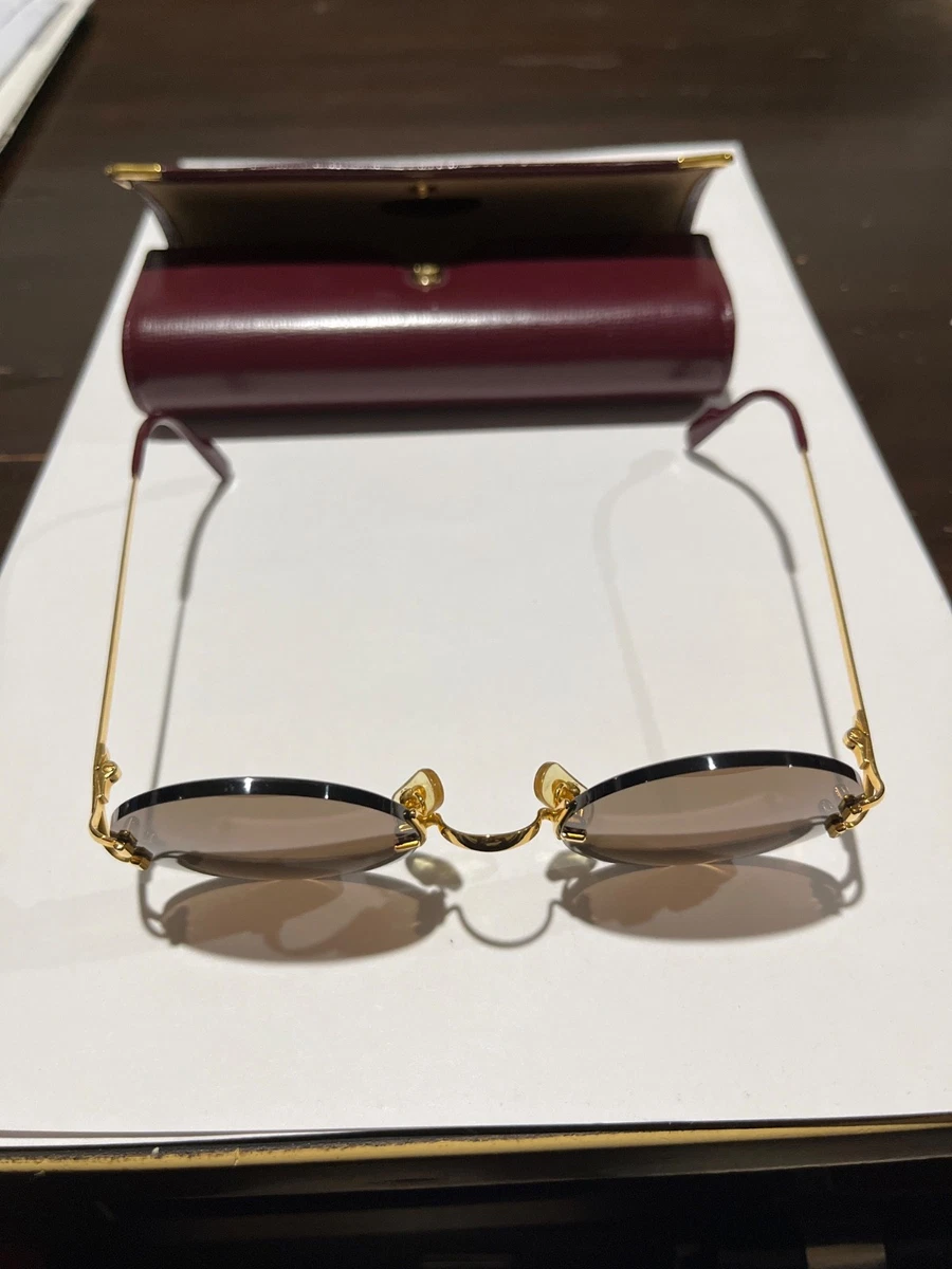 Cartier Gold Round Sunglasses for Men for sale | eBay