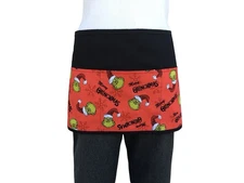 Christmas, Grinch, Holiday server waitress waist apron 3 pocket restaurant Janet