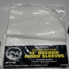 25pcs LP Vinyl Record Inner Sleeves 12 inch 33 RPM Anti-Static Round Bottom