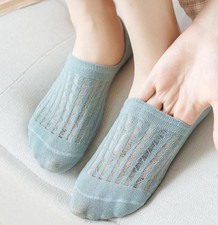 Women's 1 Pair Mesh Low Cut Socks Ultra Thin Breathable blue 