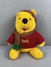 RARE VINTAGE DISNEY WINNIE THE POOH PLUSH DOLL FIGURE WINTER POOH CHRISTMAS TOY