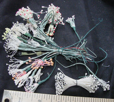 Vintage 50s Artificial Flowers STAMENS Wired Floral Picks LOT Millinery
