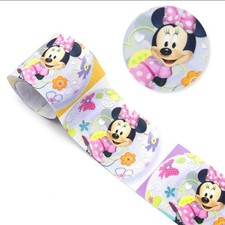 3 INCH 1 Yard Minnie 1079554 Cartoon printed Grosgrain Craft Ribbon
