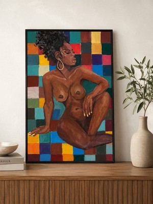 Afrikanische Kunst, Original Gemälde ''Roots and Radiance'', handgemaltes Wandbild