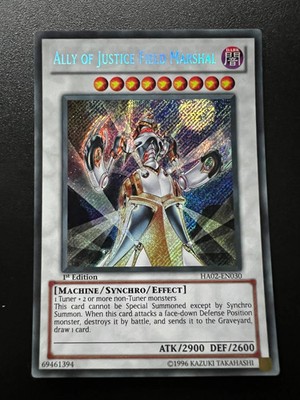 Ally of Justice Field Marshal HA02-EN030 Secret Rare 1st Edition NM Yugioh