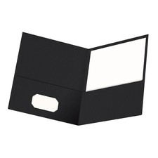 25 Pack Black Twin Pocket Folders Letter Size