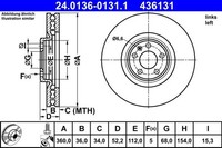 2X Ate 24.0136-0131.1 Bremsscheibe FüR Porsche