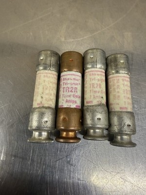 Lot Of 4 Shawmut TR2R Class RK5 Time Delay Fuse 2 Amp 250v Tri-Onic Tested