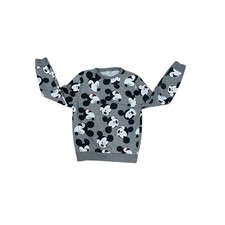 Disney Mickey Mouse Faces Pullover Crewneck Sweatshirt Gray Women  s X-Small 2/4