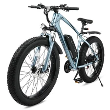 VIRIBUS 26" Electric Bike Fat Tire Mountain Bicycle 500W 48V Ebike 20MPH Adult